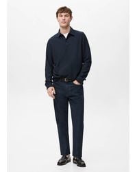 Mango - Knitted Structured Polo Sweater - Lyst
