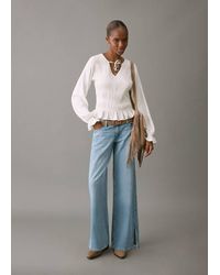MANGO TEEN - Ruched Blouse With Ruffles - Lyst