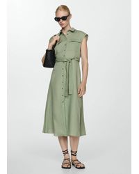 Mango - 100% Linen Shirty Dress - Lyst