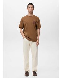 Mango - 100% Cotton T-Shirt Text - Lyst
