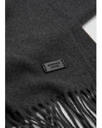 Mango - Plain Fringed Scarf Khaki - Lyst
