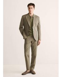 Mango - Wool Cotton Slim Fit Suit Trousers - Lyst