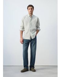 Mango - Regular-Fit Striped 100% Cotton Shirt - Lyst