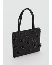 Mango - Handbag With Flower Appliqué - Lyst
