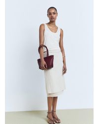 Mango - Medium Braided Leather Bag - Lyst
