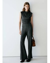 Mango - Gerade Hose Mit Karomuster - Lyst