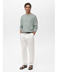 Mango - 100% Linen Flowy Sweater - Lyst