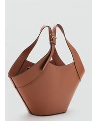 Mango - Large Faux Shoulder Bag - Lyst