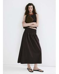 Mango - Lyocell Smocked Skirt - Lyst