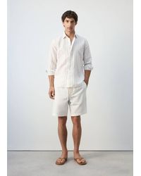 Mango - Linen-Cotton Blend Stripe Shirt - Lyst