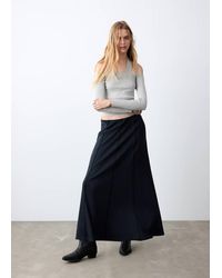 MANGO TEEN - Knitted Long Skirt With Seam Detail - Lyst