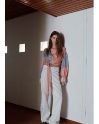 Mango - Striped Blouse With Tie Fastening - Lyst