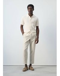 Mango - Openwork Knitted Shirt - Lyst