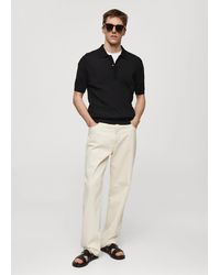 Mango - Knit Cotton Polo Shirt - Lyst