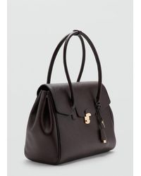 Mango - Medium City Handbag With Flap - Lyst