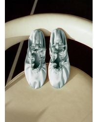 Mango - Satin Ballet Flats With Elastic - Lyst