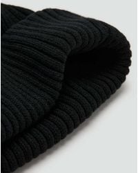 Mango - Bonnet Coton Maille Côtelée Noir - Lyst
