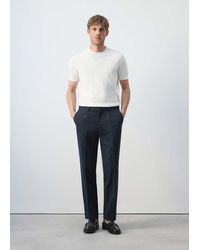 Mango - Slim Fit Linen Lyocell Blend Trousers - Lyst