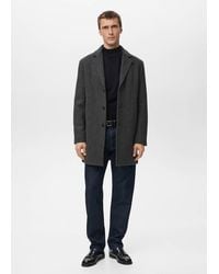 Mango - Lightweight Recycled Wool Coat - Lyst