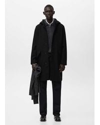 Mango - Wool Blend Hooded Coat - Lyst