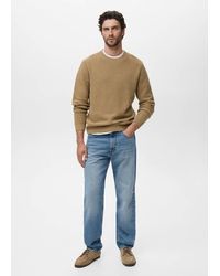 Mango - 100% Cotton Structured Sweater - Lyst