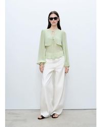 Mango - Combined Blouse With Bow Detail - Lyst