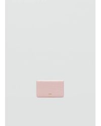 Mango - Medium Wallet With Croc Effect - Lyst