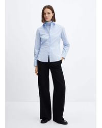 Mango - Fitted Cotton Shirt Sky - Lyst