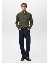 Mango - Ribbed Sweater With Zip Neck - Lyst