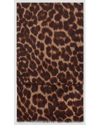 Mango - Leopard Print Foulard With Frayed Edges - Lyst