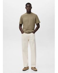 Mango - 100% Cotton T-Shirt Text - Lyst