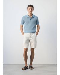 Mango - 100% Cotton Open-Knit Polo Shirt - Lyst