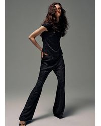 Mango - Jacquard Top With Strap Neck - Lyst