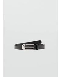 Mango - Buckle Leather Belt - Lyst