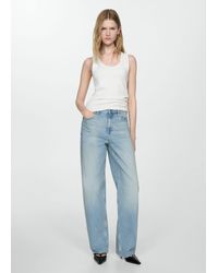 Mango - Mid-rise Straight Jeans Light Vintage - Lyst