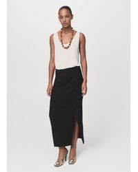 Mango - Creased-Effect Wrap-Around Skirt - Lyst