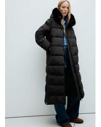 Mango - Padded Anorak With Faux-Fur Hood - Lyst