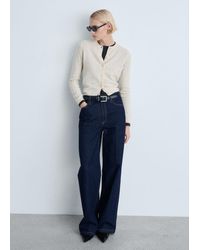 Mango - Polka-Dot Knitted Cardigan - Lyst