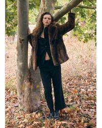 Mango - Faux-Fur Coat With Lapels - Lyst