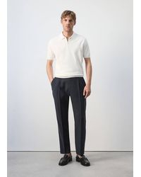 Mango - Knitted Polo Shirt With Zip - Lyst