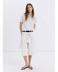 Mango - V-Neck Cotton T-Shirt - Lyst