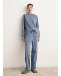 Mango - Two-Piece Plain Cotton Pyjamas - Lyst