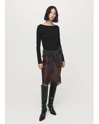 Mango - Boat Neck T-Shirt - Lyst