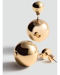 Mango - Ball Design Metallic Stud Earrings - Lyst