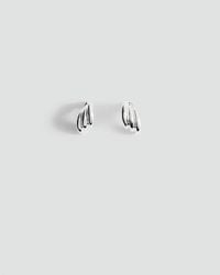 Mango - Embossed Semi-Hoop Earrings - Lyst