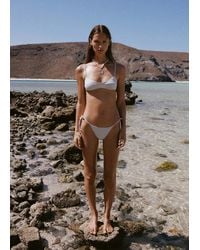 Mango - Triangular Bikini Top With Stitching - Lyst