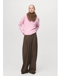 Mango - Braided Knitted Sweater Ecru - Lyst