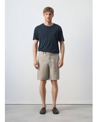 Mango - Linen Blend Slim Fit T-Shirt - Lyst
