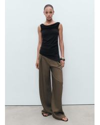 Mango - Drapiertes Stricktop - Lyst
