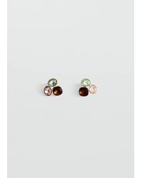 Mango - Combined Crystal Earrings - Lyst